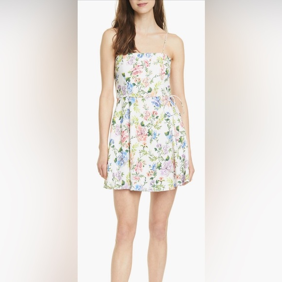 Alice + Olivia Tricia Floral Mini Dress Spaghetti Straps Size 10 EUC - Picture 2 of 12
